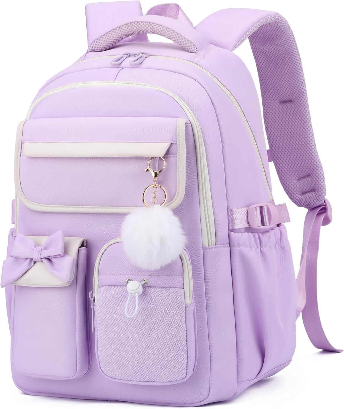 Girls Backpack School Bags Kids Elementary School Backpack for Girls Teens Cute Childrens Bookbags Casual Back Packs, Purple