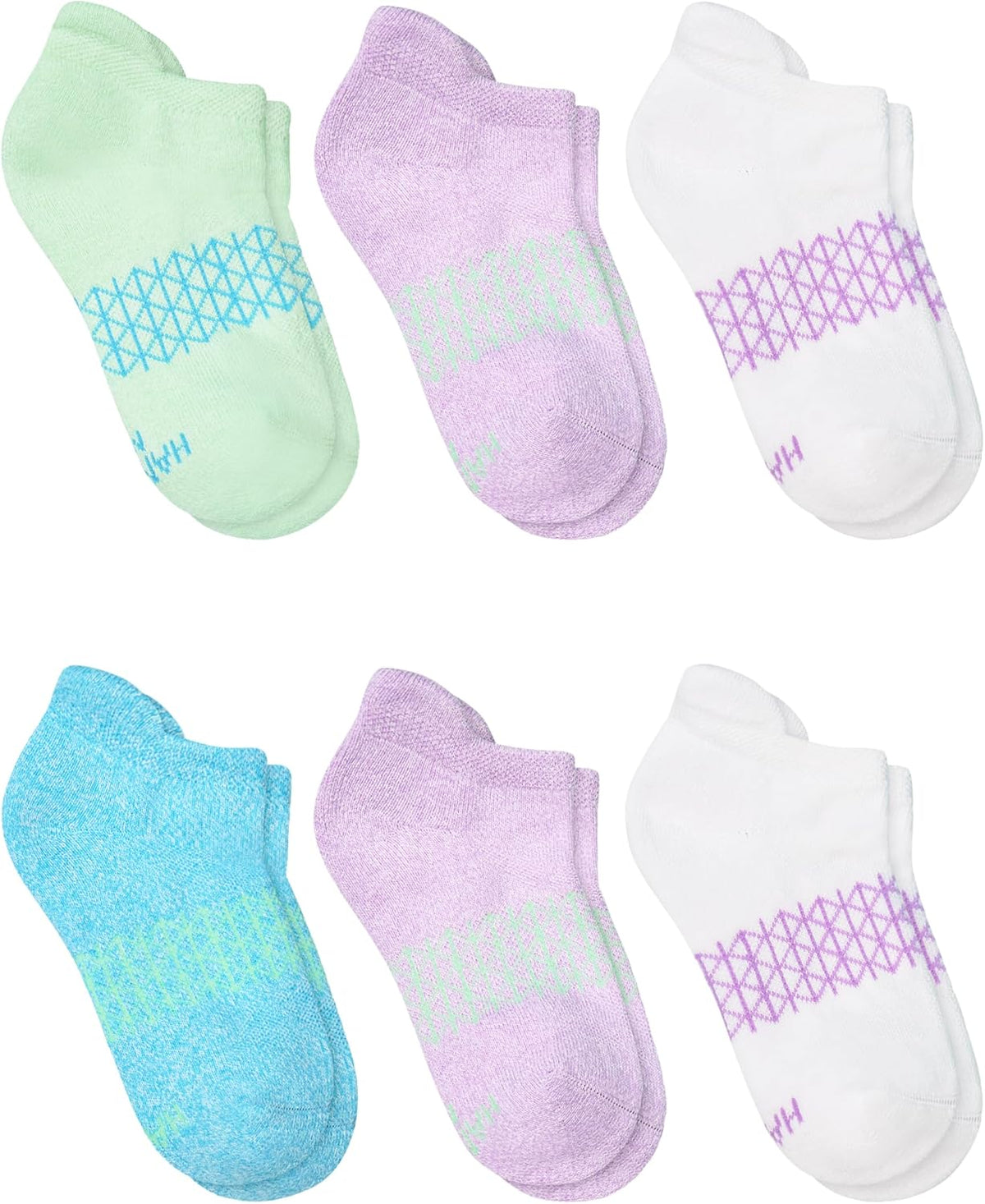 Hanes girls Socks Pack, Ankle, Crew, No Show 6 Pairs, Absolute Active Cushioned Ankle Socks for Girls