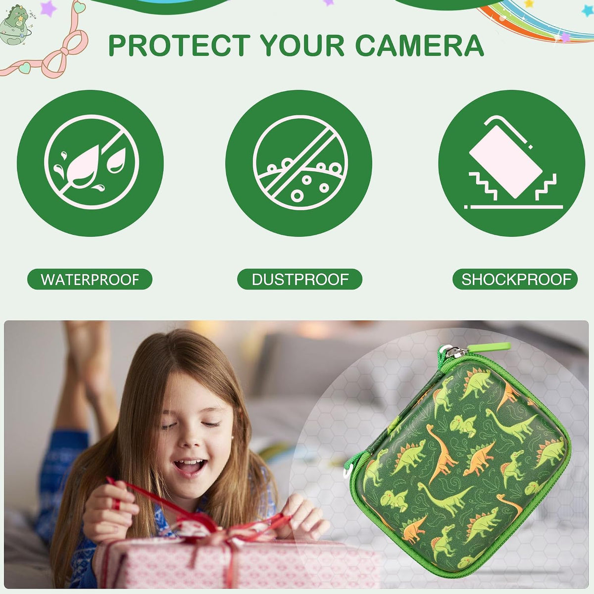 Kids Camera Case for Goopow/Seckton/Mgaolo/HOOMOON Child Digital Camera Toy