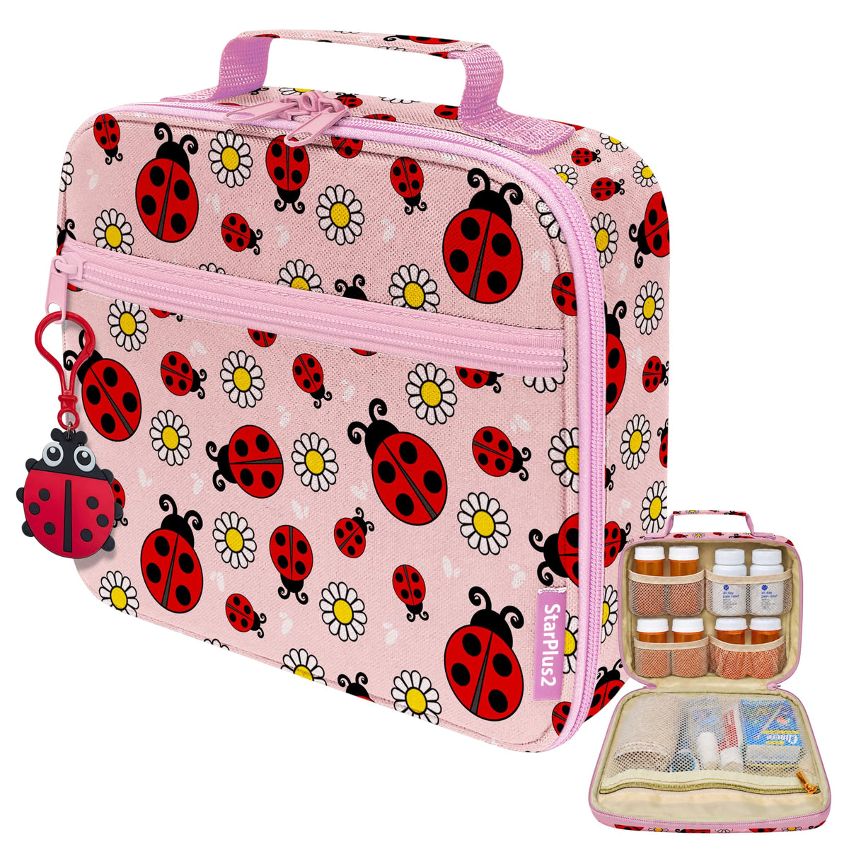 Medium Pill Bottle Organizer, Kids Travel Medicine Bag, Dinosaurs