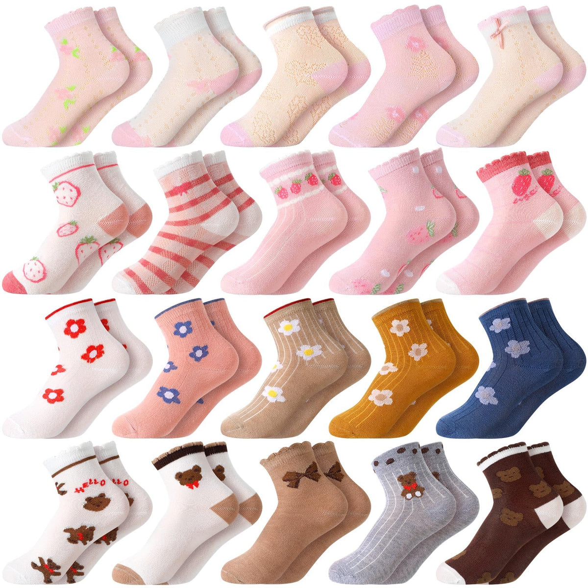 Bencailor 20 Pairs Girls Socks