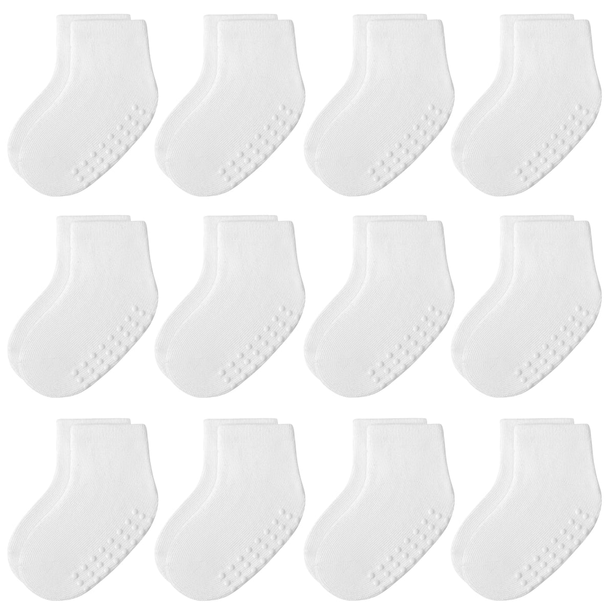 Baby Non-Slip Ankle Socks 12 Pack Soft Cotton for Infant Toddlers Girl Boy