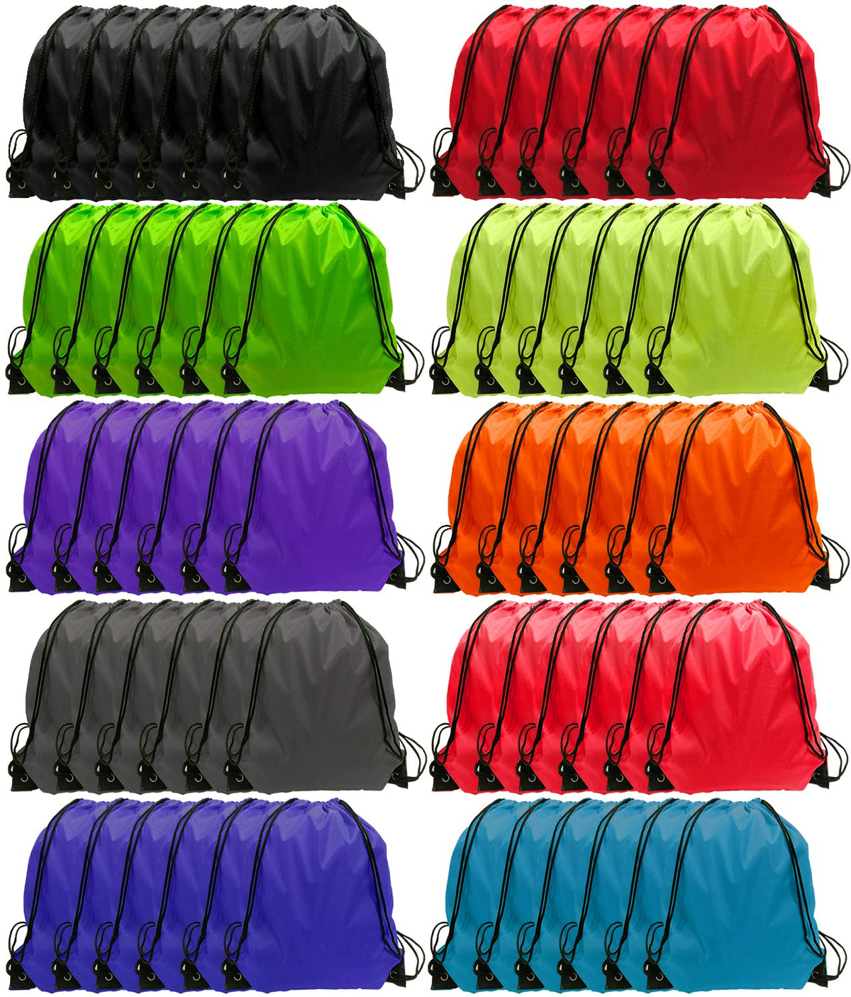 GoodtoU Drawstring Bags Bulk 40 Pack, Drawstring Backpack Cinch Bags for Kids & Adults, Lightweight Nylon String Backpacks for School Gym Travel Party Favors Goodie Bags Events Party Favors & Homeless