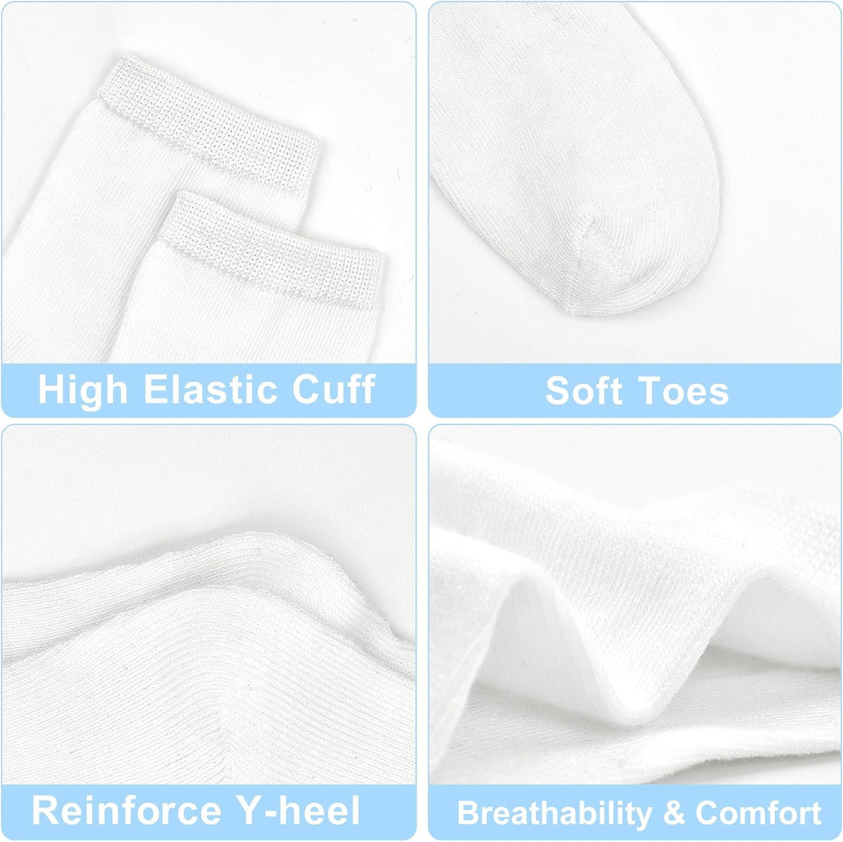 Kids Socks 12 Pairs Crew Socks for Toddler Boys Girls 1-14 Years