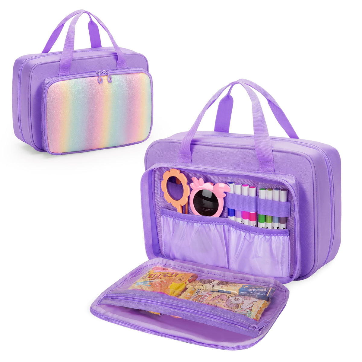 Kids Travel Toy Organizer with Hanging Hook, Storage Bags for Child’s Toys