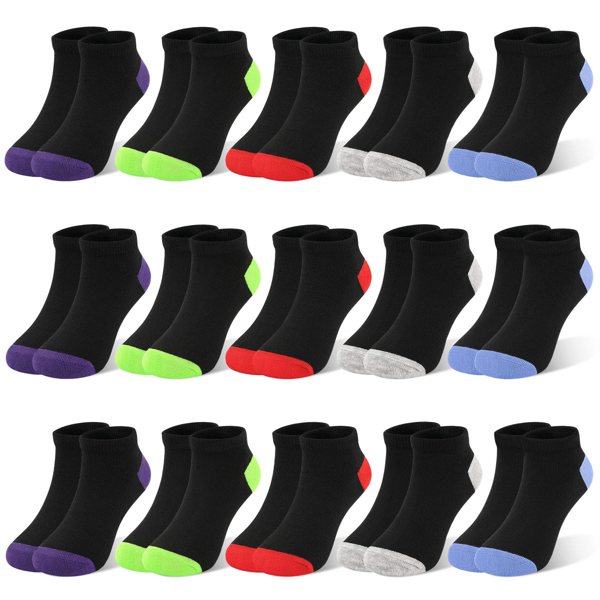 GENTABY 15 Pairs Toddler Socks for Kids Boys Low Cut Ankle Socks 1-13 Years