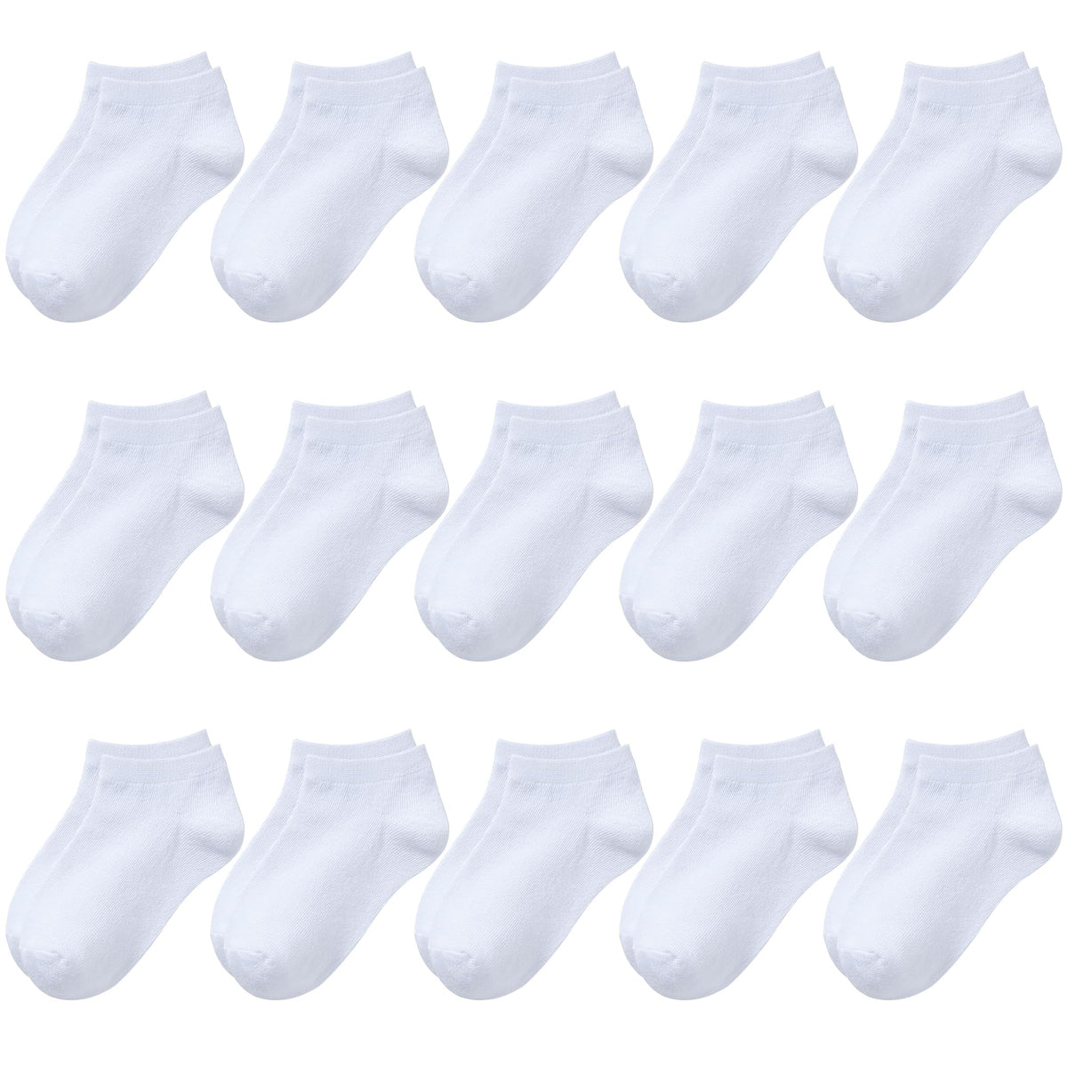 BOOPH 15Pcs Kids Socks for Boys Girls Cushion Low Cut Athletic Ankle Socks