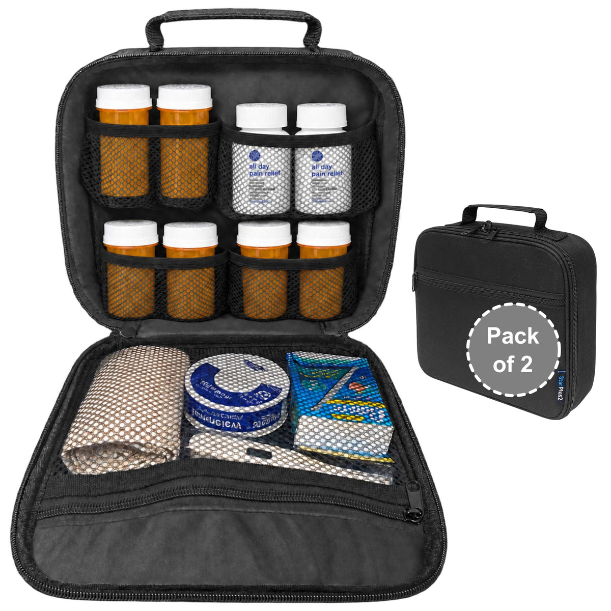 Medium Pill Bottle Organizer, Kids Travel Medicine Bag, Dinosaurs