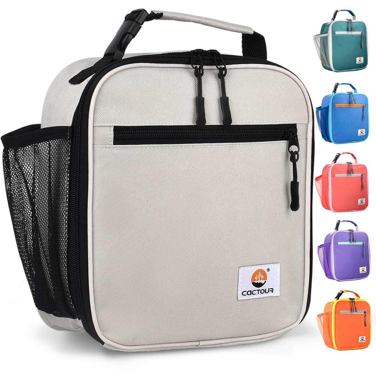 CaCTOUR Lunch Box for Men Women Adult,Premium Insulated Lunch Bag,Portable Small LunchBox for School Work Picnic (Black)