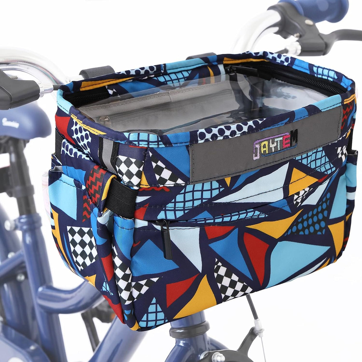 Kids Bike Basket, Bike Basket Front Frame Handlebar Bag, Waterproof Bicycle Basket Bag with Zipper Closure & Reflective Straps Fit Most Toddlers Bike, Tricycle or Scooter
