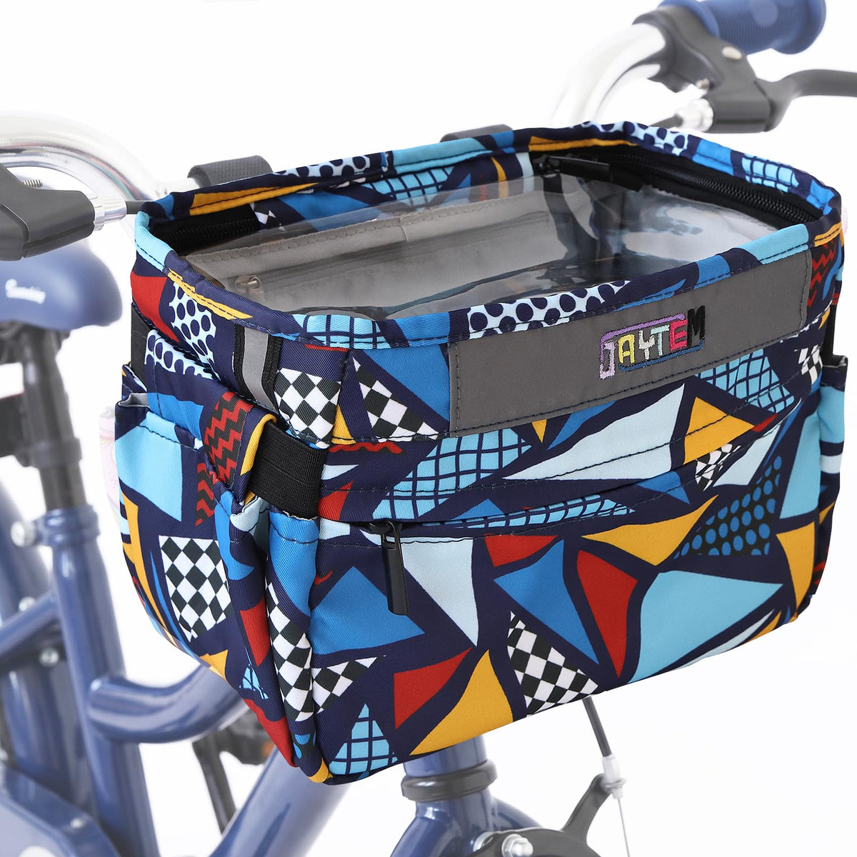 Kids Bike Basket, Bike Basket Front Frame Handlebar Bag, Waterproof Bicycle Basket Bag with Zipper Closure & Reflective Straps Fit Most Toddlers Bike, Tricycle or Scooter