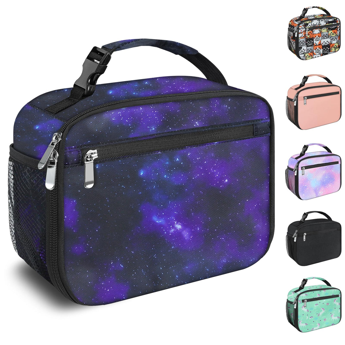Kids Lunch Box for Boys Girls Lunch Bag Insulated Durable Lunchbox Children Lunch Tote Bag for School Grey