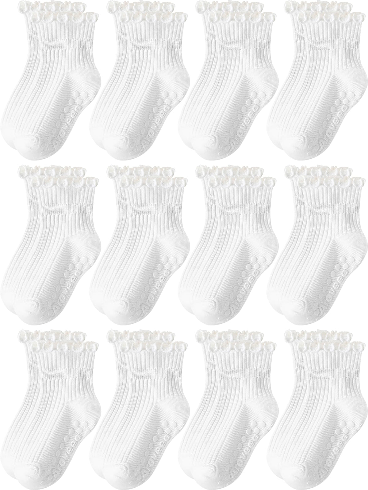 Baby Toddler Socks Grip Non Slip Boys Girls Kids Cotton 12 Pack Ankle Socks