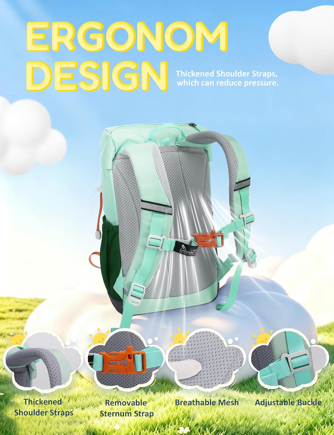 MOUNTAINTOP 15L Kids Backpack for Boys & Girls 5-8,Children´s Bag