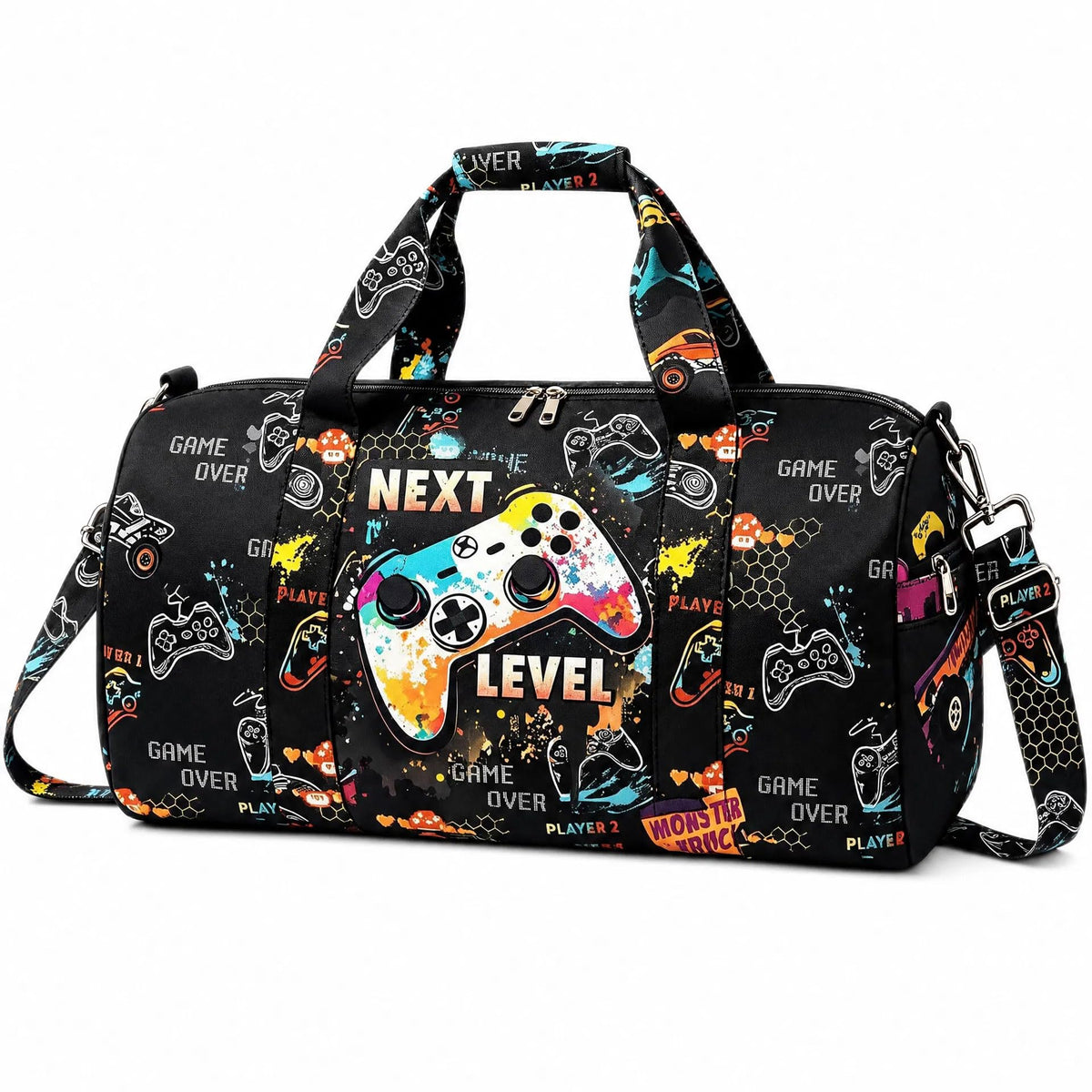 Travel Bag for Kids Sports Bag for Boys Kids Duffle Bag Boys Overnight Bag for Kid Weekender Bag Sleepover Bags for Boy Gym Bag with Shoe Compartment