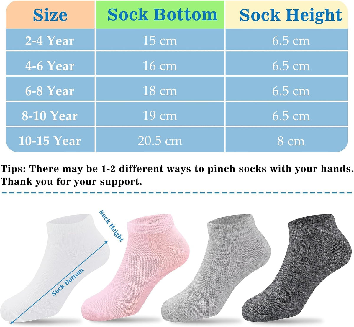 Duufin Girls Socks 12 Pairs Low Cut Ankle Socks for Girls 4-15 Years Old