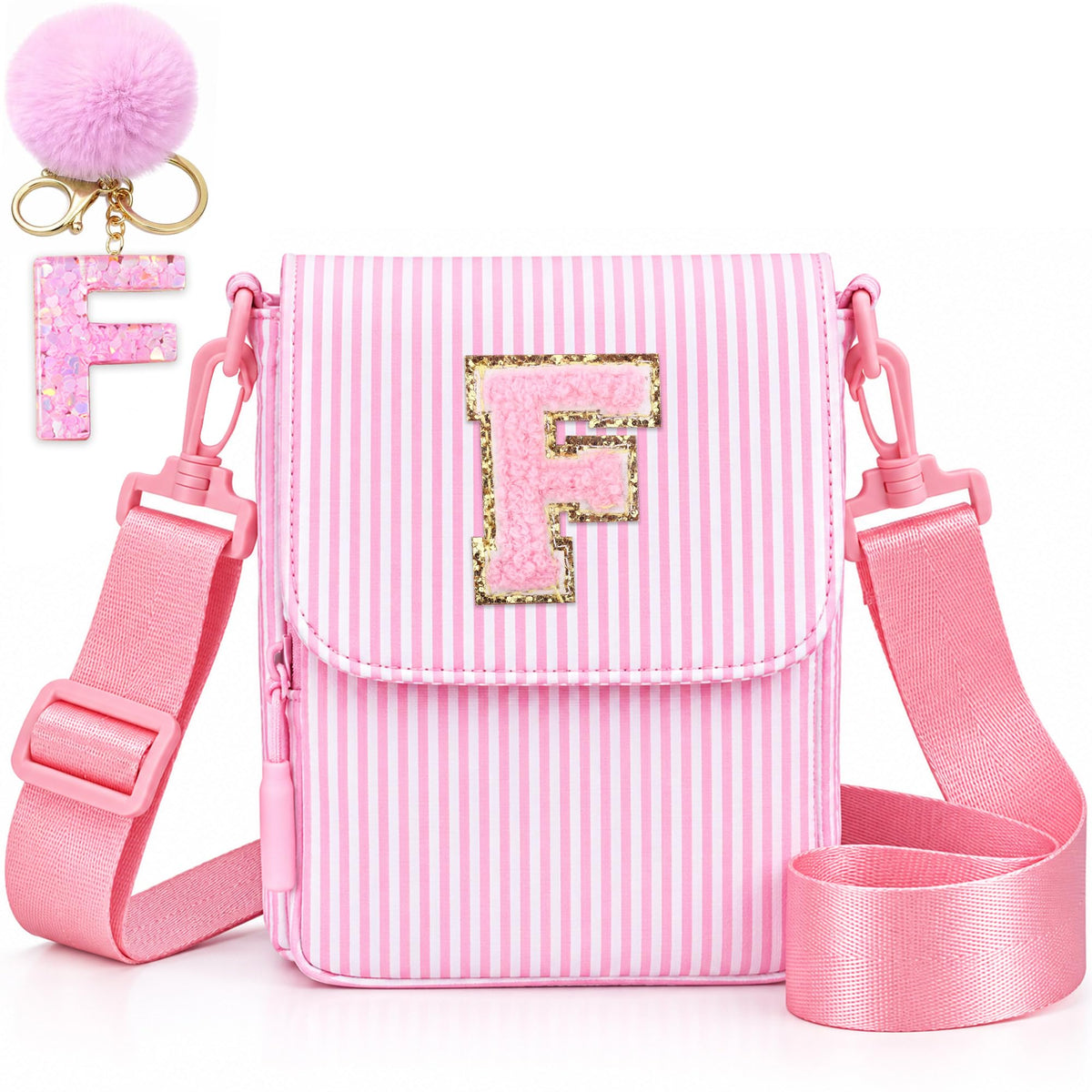 Crossbody Purse for Teen Girls Gifts - Girls Cell Phone Crossbody for Initial Kids Purse with Card Slots Personalized Pink R