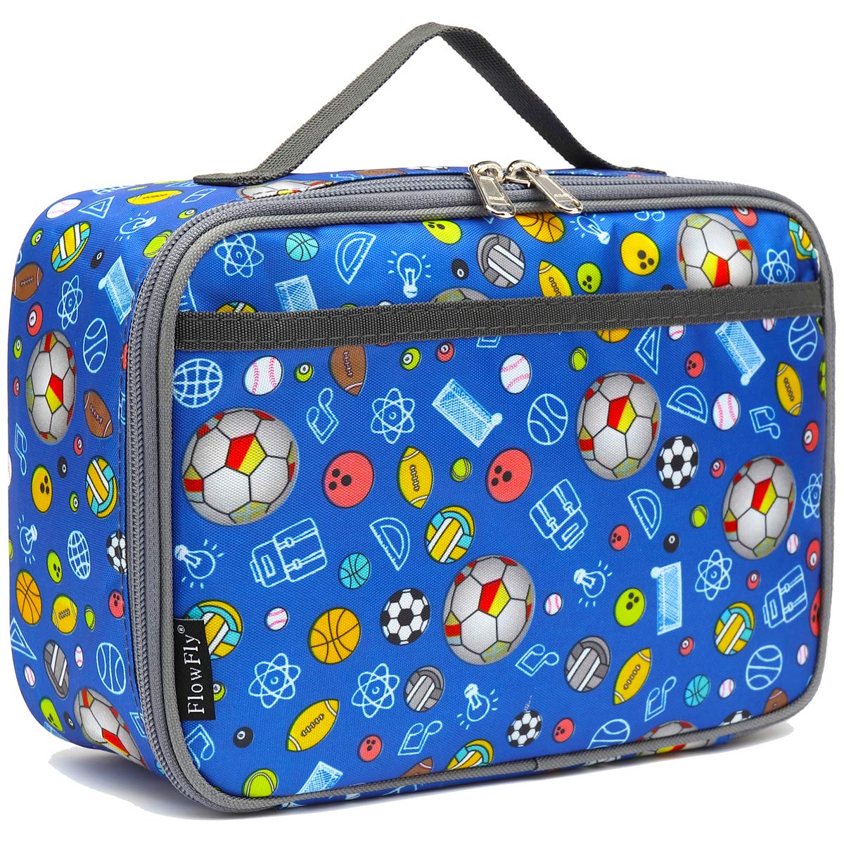 FlowFly Kids Lunch box Insulated Soft Bag Mini Cooler Back to School Thermal Meal Tote Kit for Girls, Boys, Car