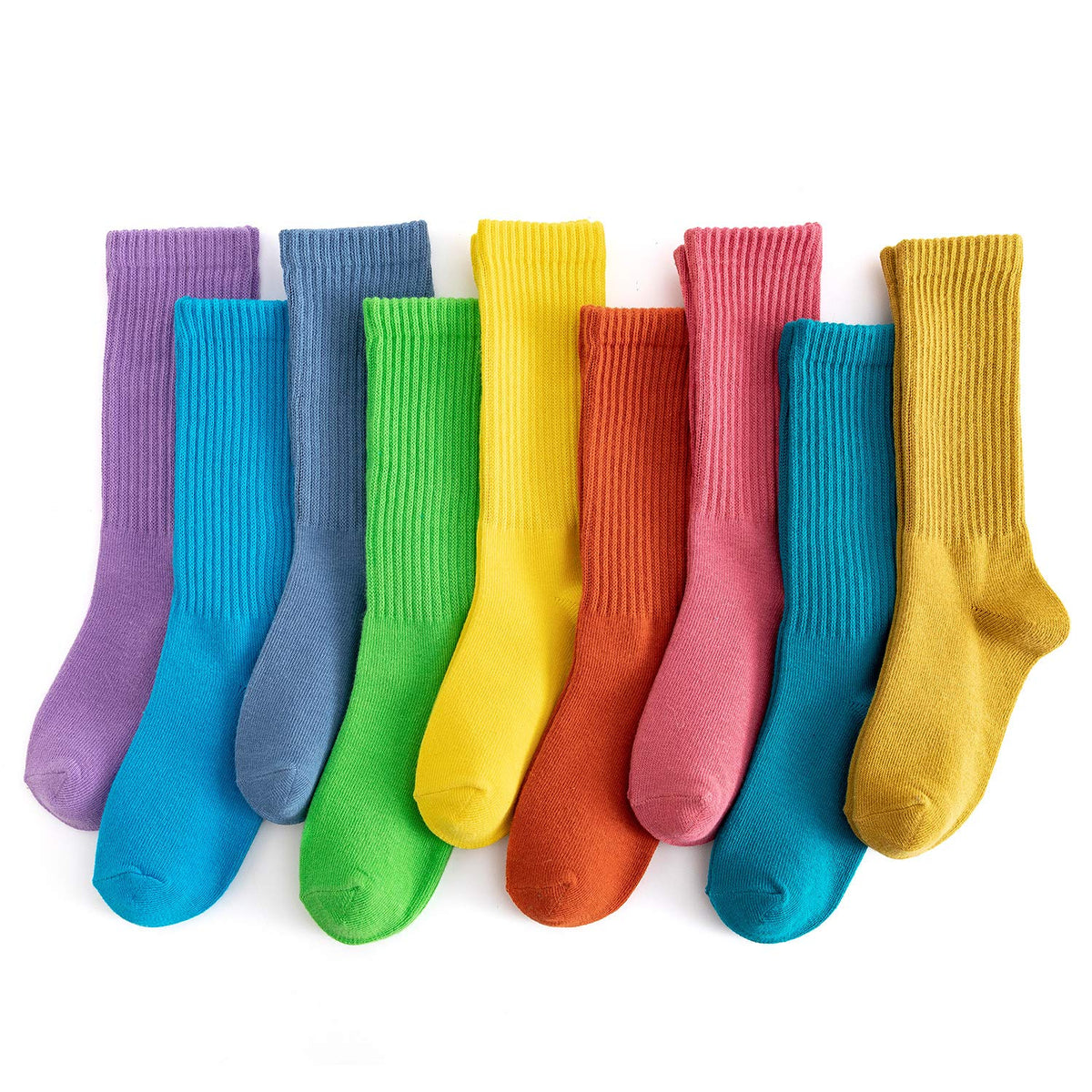 Girls Socks - 9 Pairs Long Slouch Socks for Girls