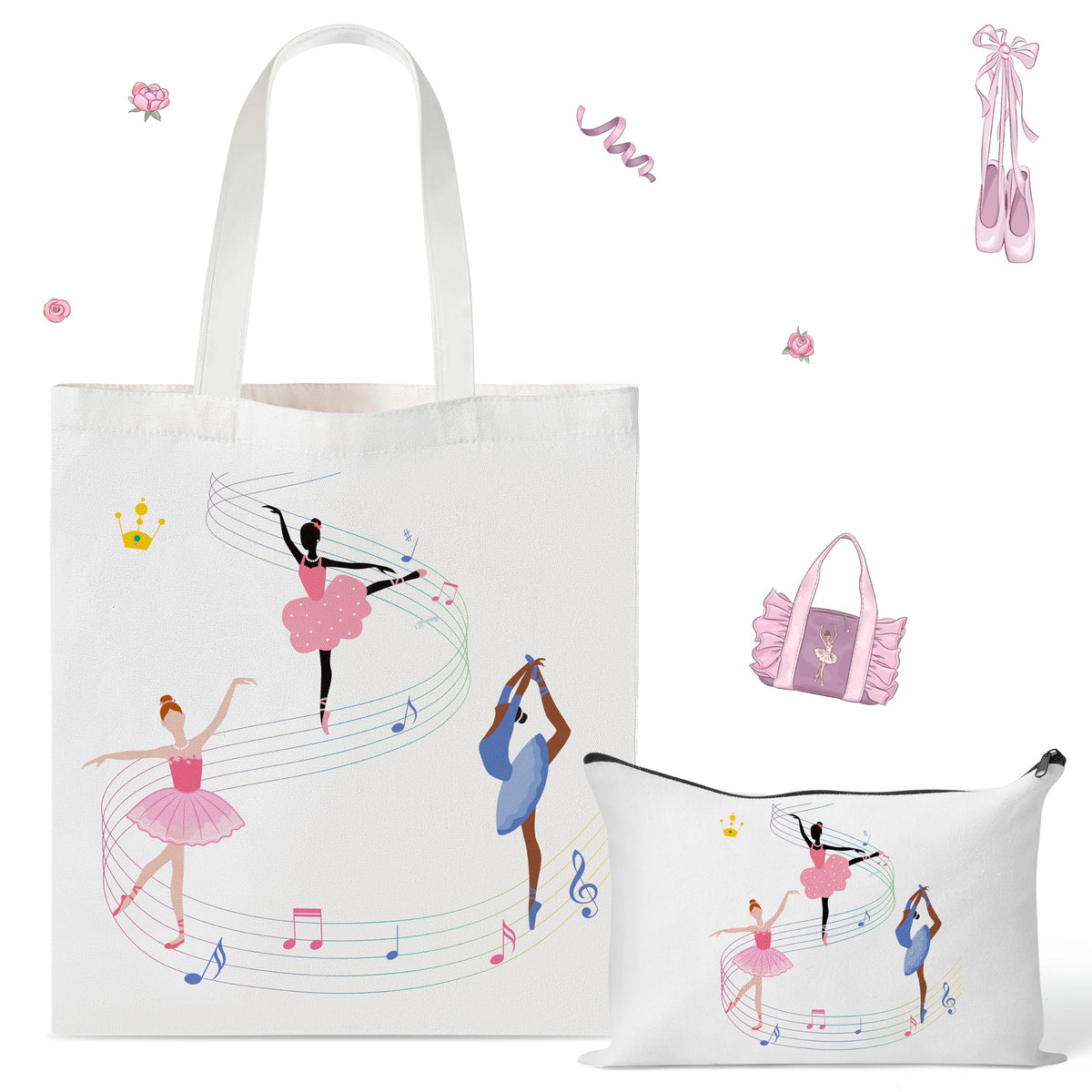 Y1tvei Ballet Canvas Bags Recital Gifts, Dance Girl Birthday Party Favors