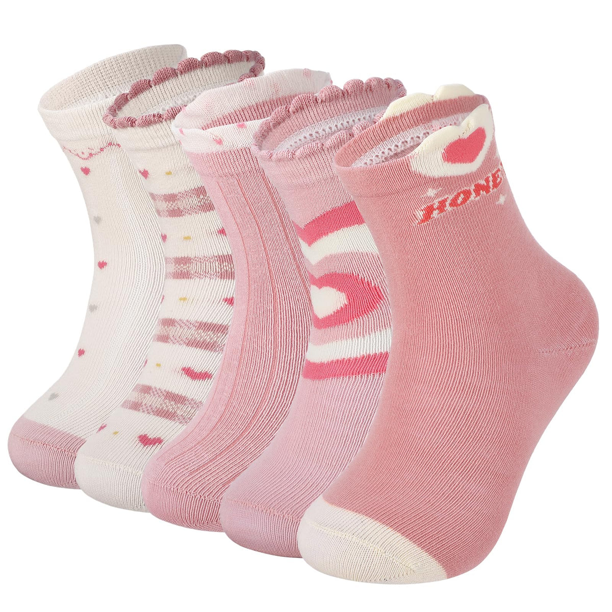 Girls Kids Crew Athletic Socks Cotton Breathable