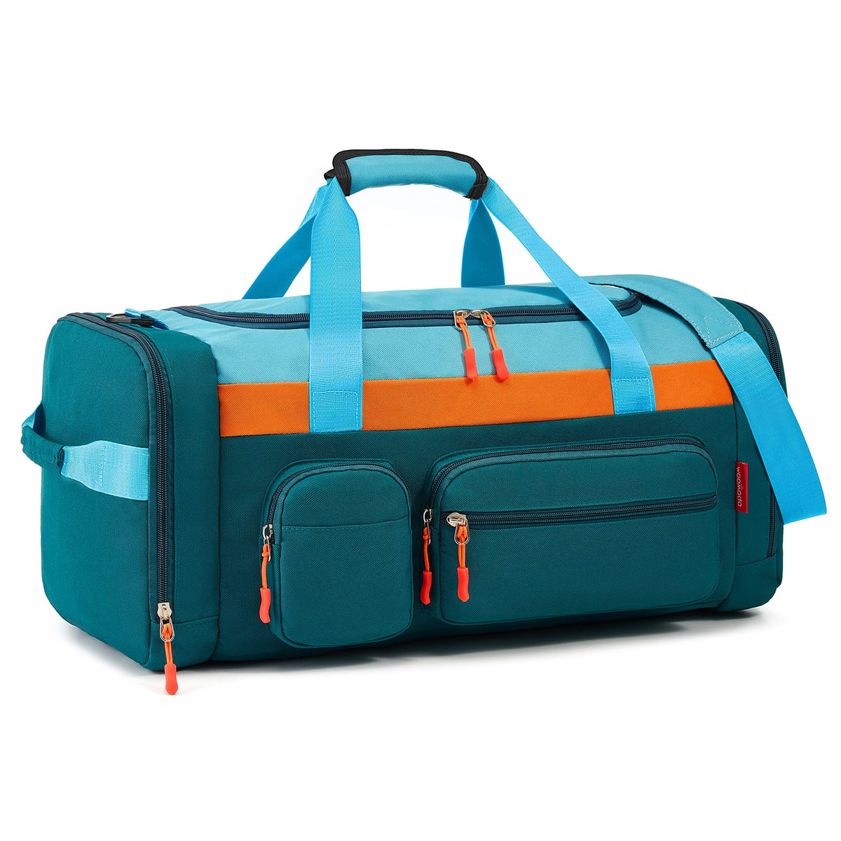 WOOMADA Kids Duffle Bag for Boys or Girls,Weekender Overnight Bag with Shoe Compartment & Wet Pocket Perfect For School, Sports, Overnight Trips(Teal Blue)