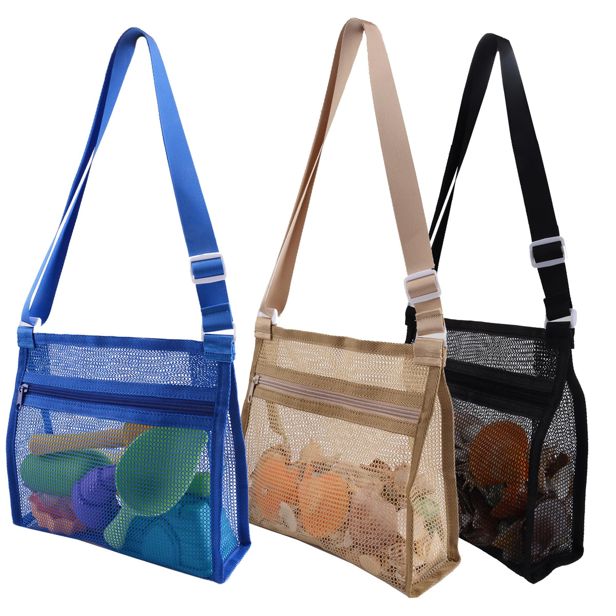 MUYIZI Mesh Beach Bag for Shells Collecting 4 Pack,Shell Bags for Beach,Sea Shell Bags for Picking Up Shells,Beach Shell Bag for Kids, Beach Toys Sand Toys Swimming Accessories for Boys and Girls
