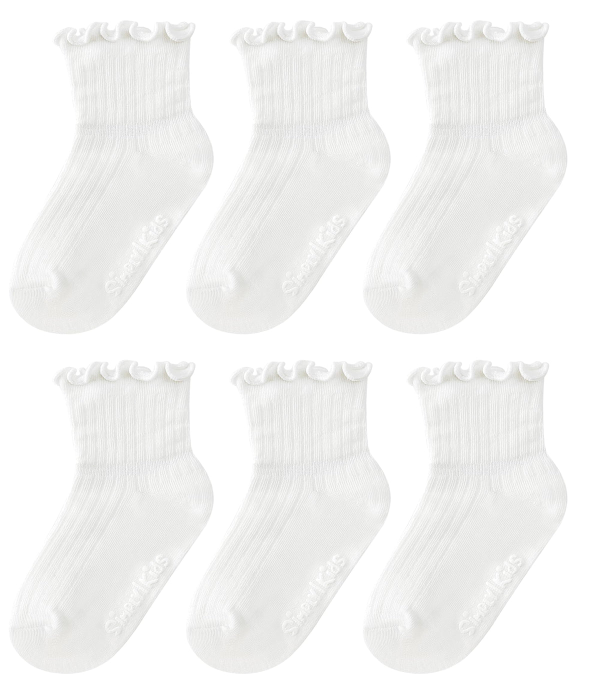6 Pairs Toddler Ruffle Socks, 0-9 Years, Baby Little Girl Kids Grip Socks