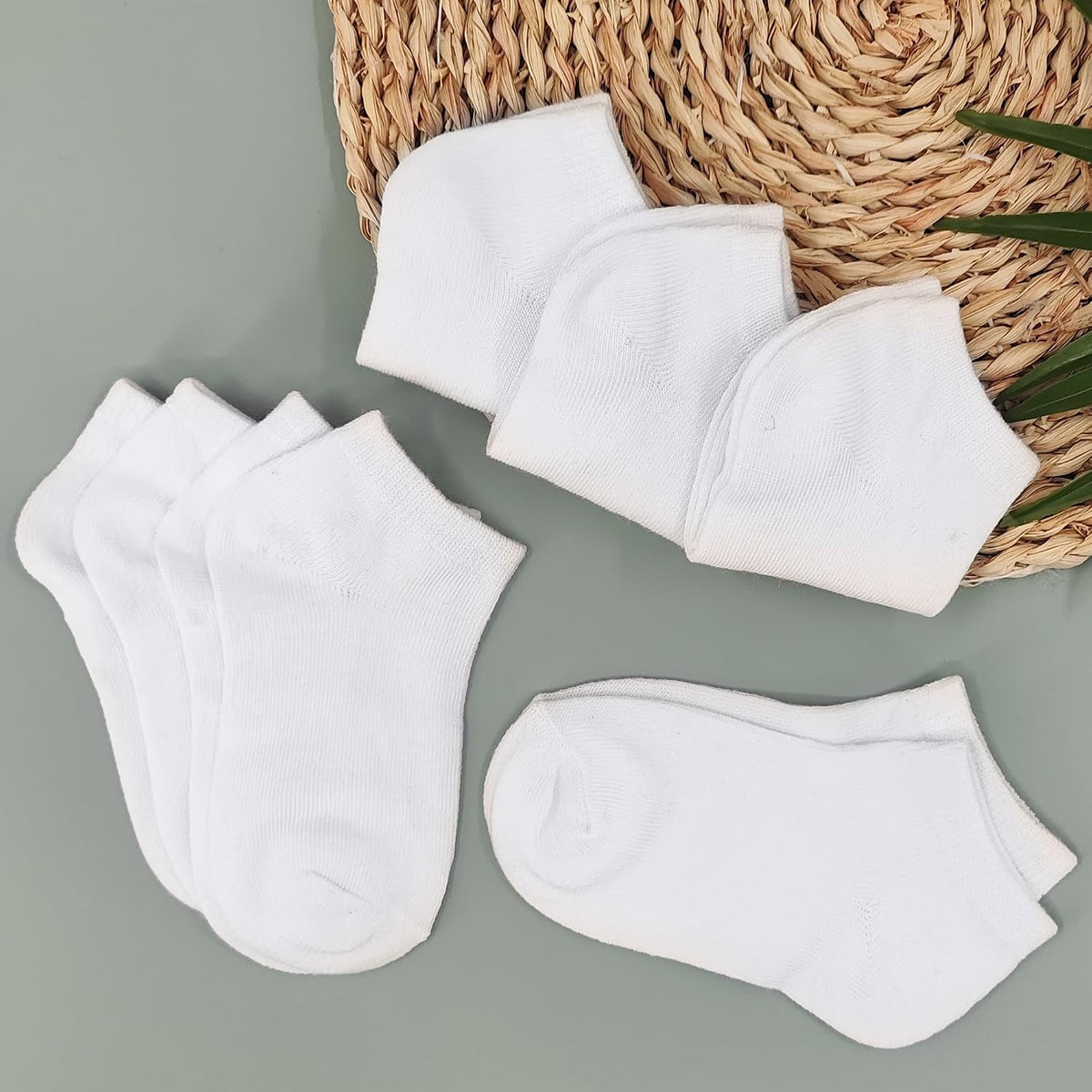 Duufin 12 Pairs Kids Socks Boys Girls Unisex Low Cut Ankle Socks for Kids