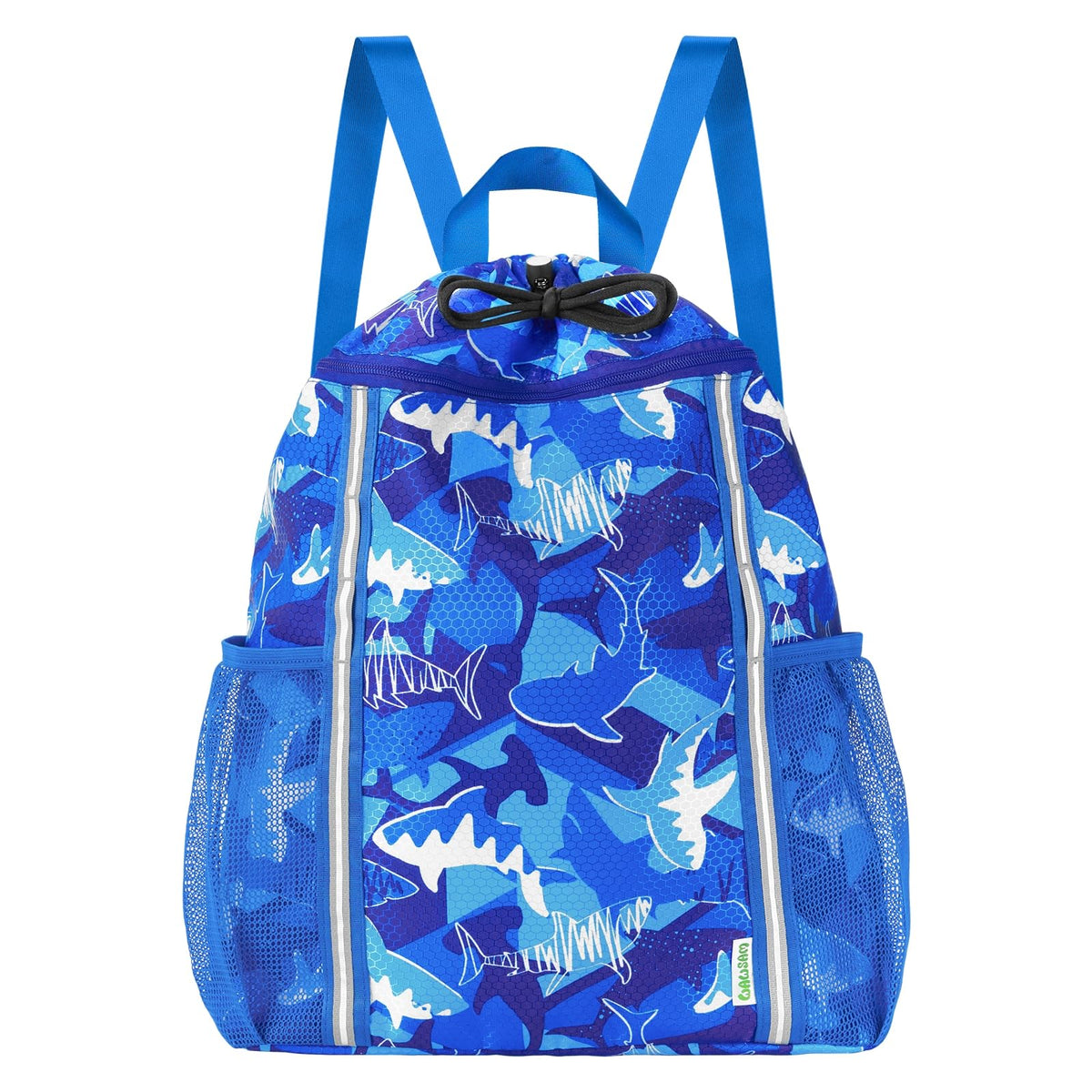 WAWSAM Mermaid Drawstring Backpack for Kids Girls with Two Bottle Pockets