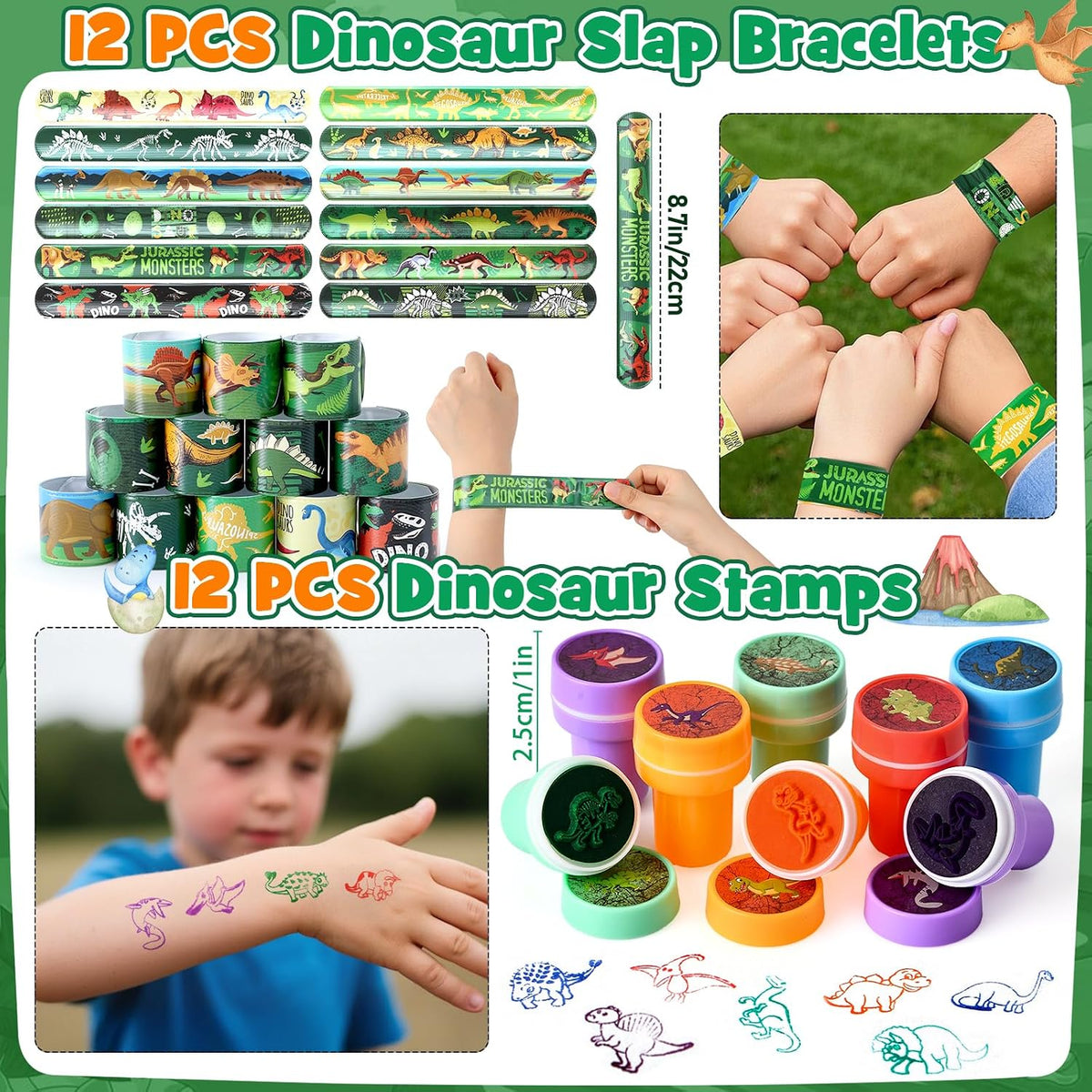 146pcs Dinosaur Party Favors - Dinosaur Birthday Party Supplies & Non-woven Goodie Bags for Kids Birthday, Dino Themed Party Decorations Gifts Pinata Fillers Stuffers Toys