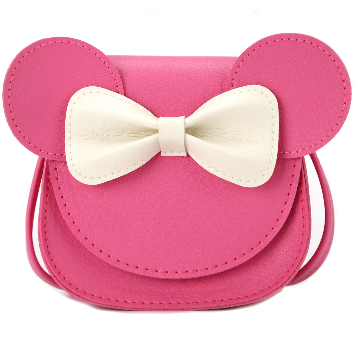 Little Mouse Ear Bow Crossbody Purse,PU Shoulder Handbag for Kids Girls Toddlers