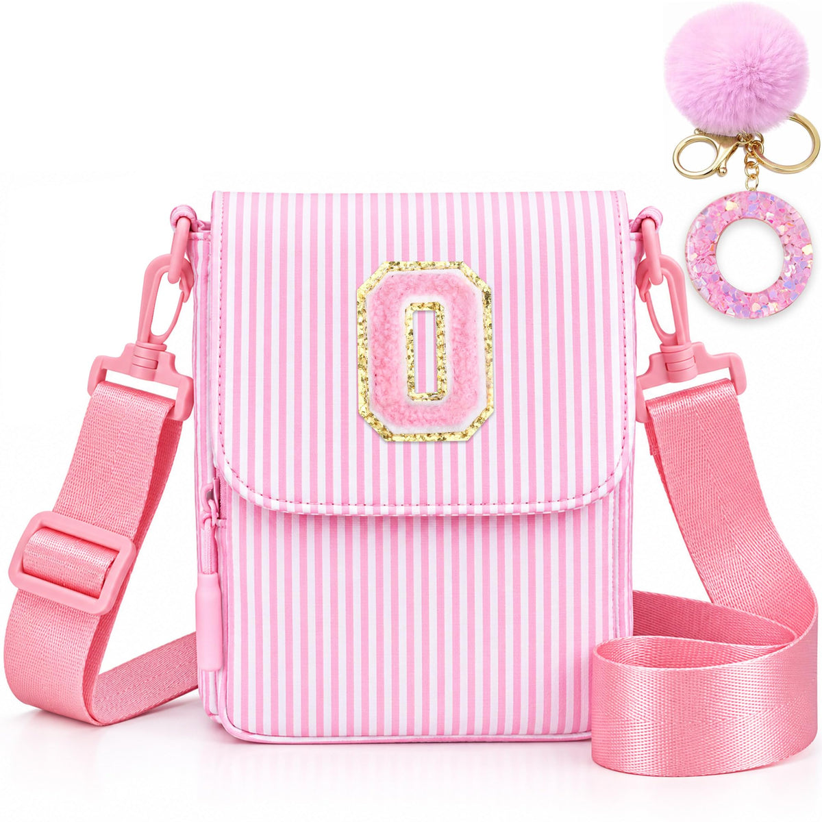 Crossbody Purse for Teen Girls Gifts - Girls Cell Phone Crossbody for Initial Kids Purse with Card Slots Personalized Pink R