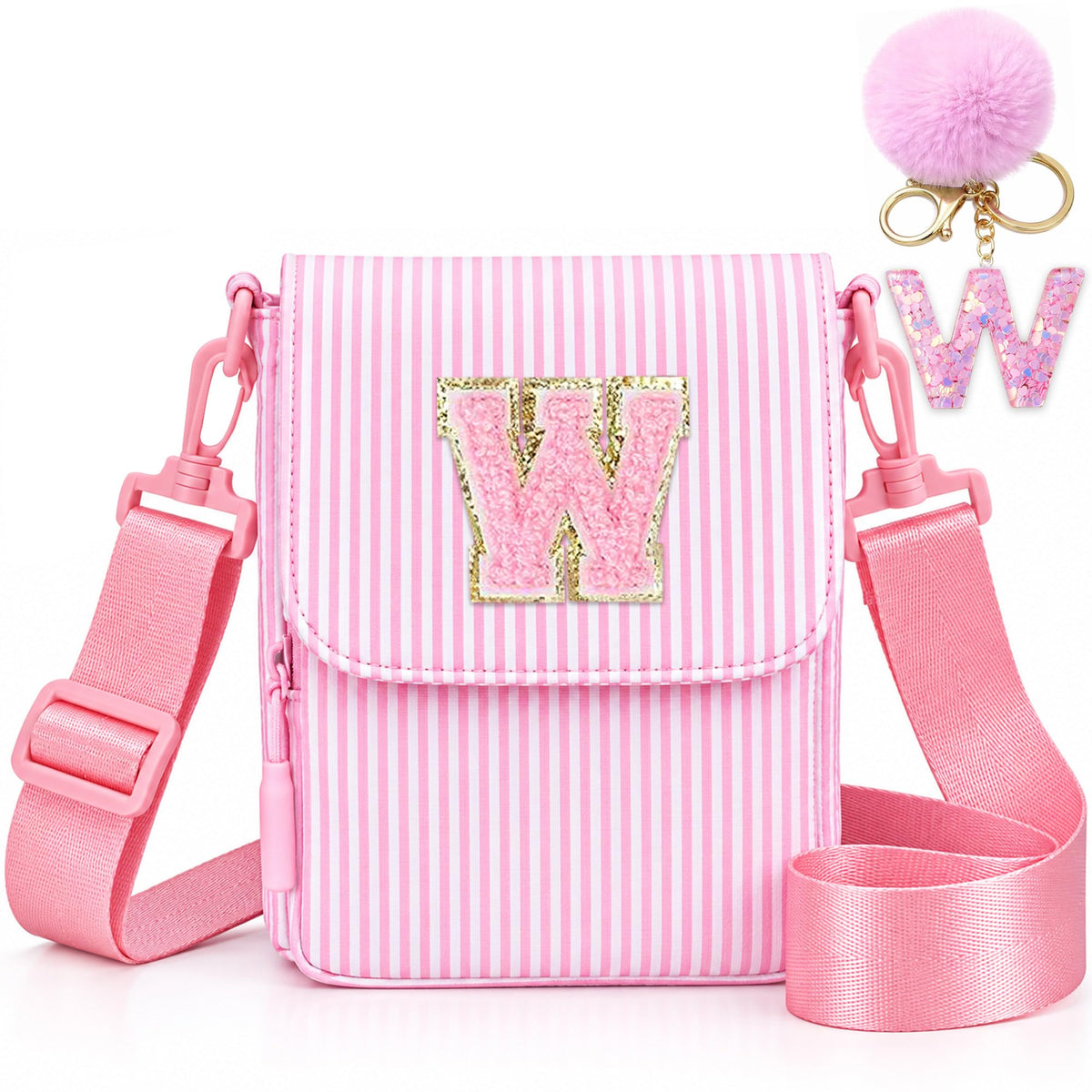 Crossbody Purse for Teen Girls Gifts - Girls Cell Phone Crossbody for Initial Kids Purse with Card Slots Personalized Pink R