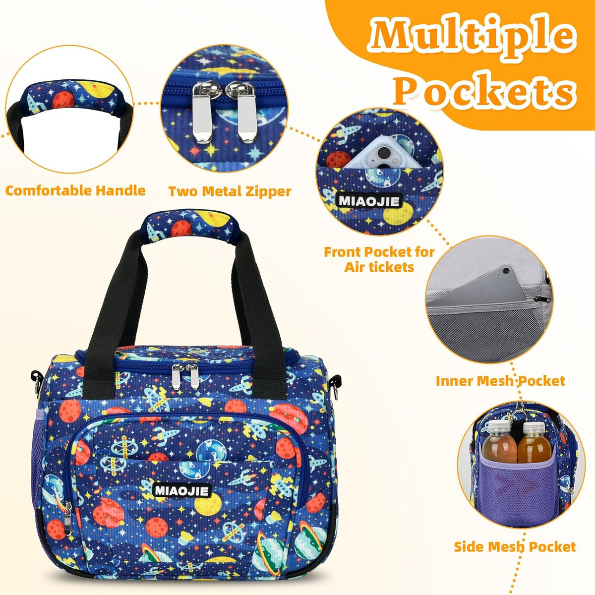 Kids Duffle Bag for Girls Boys, Kids Travel Bags -14IN Outer Space