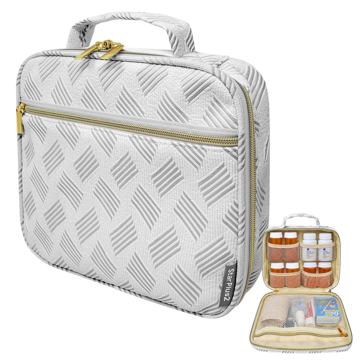 Medium Pill Bottle Organizer, Kids Travel Medicine Bag, Dinosaurs