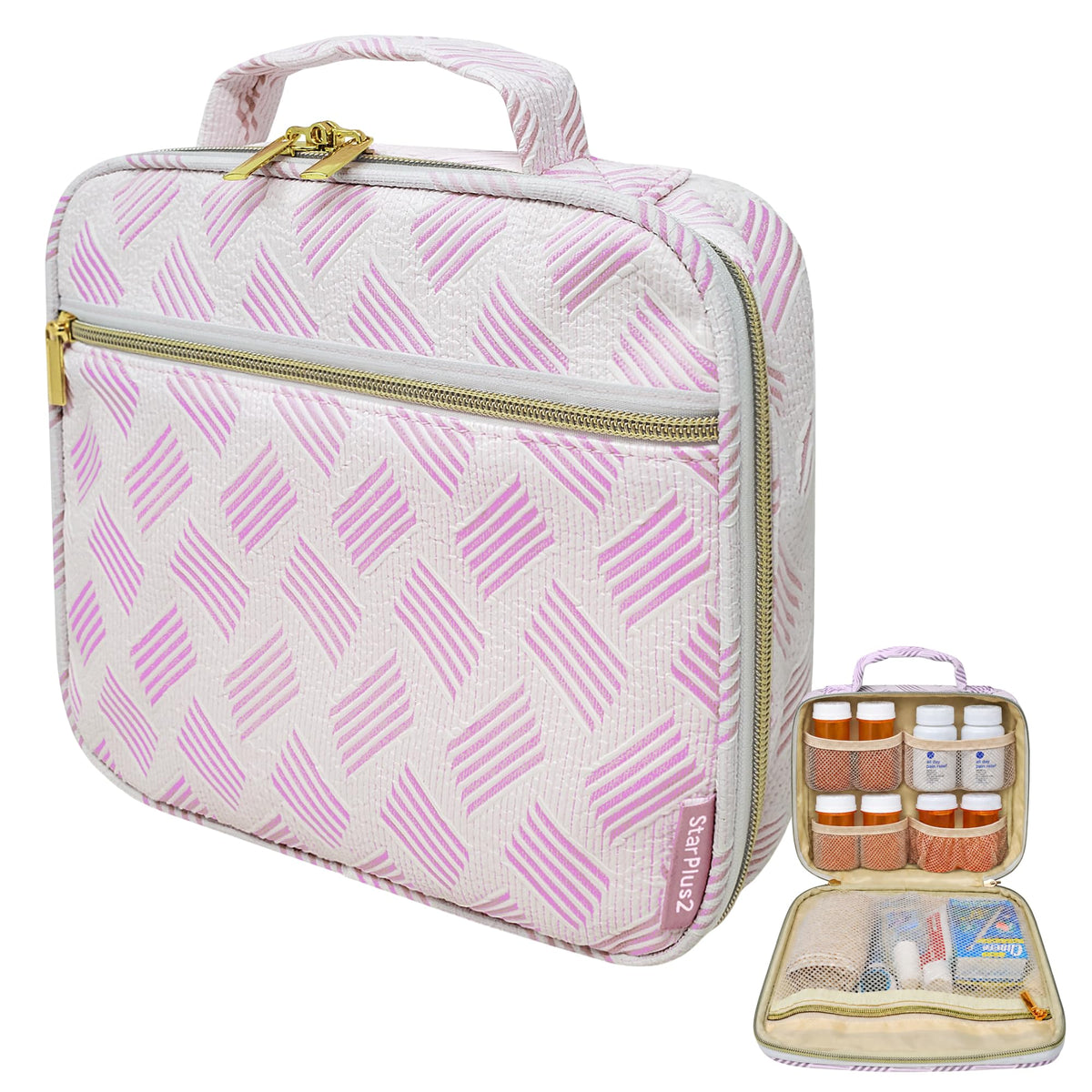 Medium Pill Bottle Organizer, Kids Travel Medicine Bag, Dinosaurs