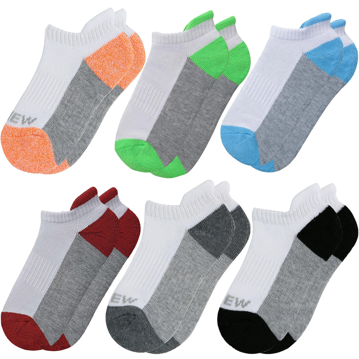 Sunew Baby and Toddler Socks, Boys Girls Cushioned Athletic Ankle/Low Cut Socks 6-Pair