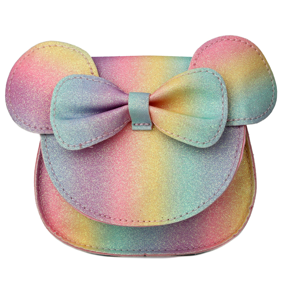 Little Mouse Ear Bow Crossbody Purse,PU Shoulder Handbag for Kids Girls Toddlers