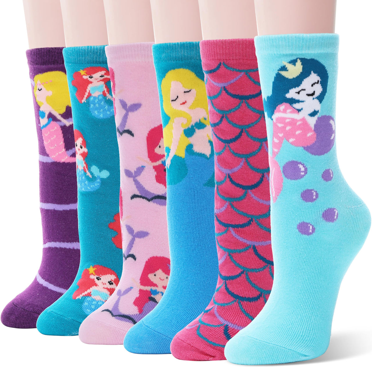 EBMORE Kids Girls Boys Socks Cotton Crew Cute Animal Pattern Fashion Fun Novelty Socks 6 Pack