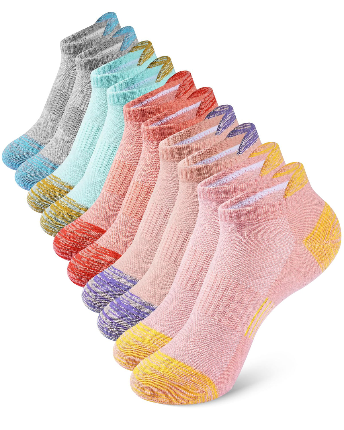 Somaibo 10 Pairs Kids Socks for Boys Girls Low Cut Athletic Ankle Socks