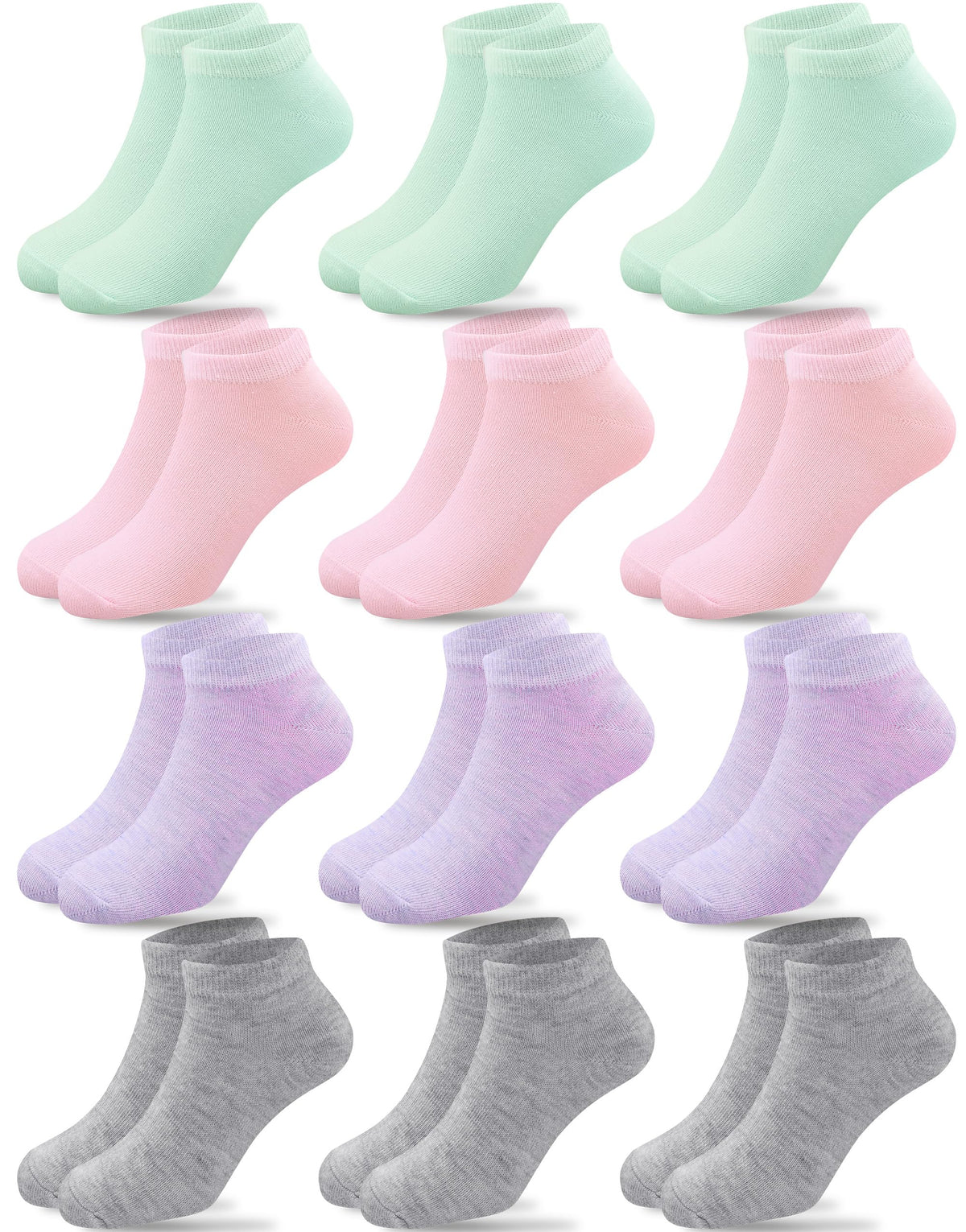 Duufin 12 Pairs Kids Socks Boys Girls Unisex Low Cut Ankle Socks for Kids