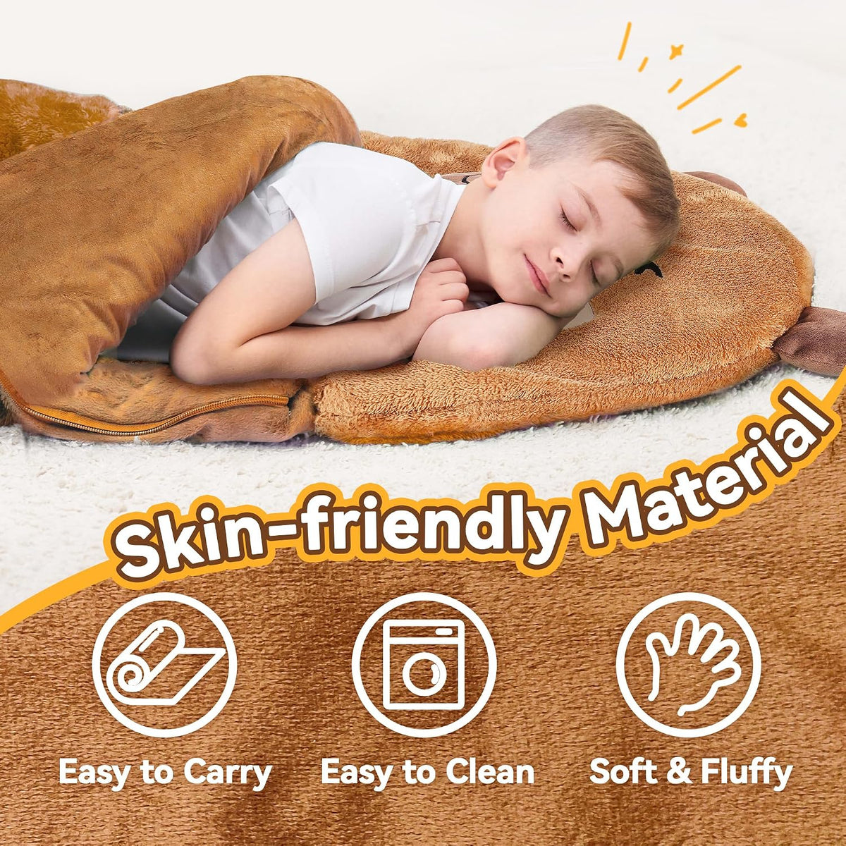 iPlay, iLearn Kid Capybara Sleeping Bag, Toddler Boys Girls Daycare Nap Mat