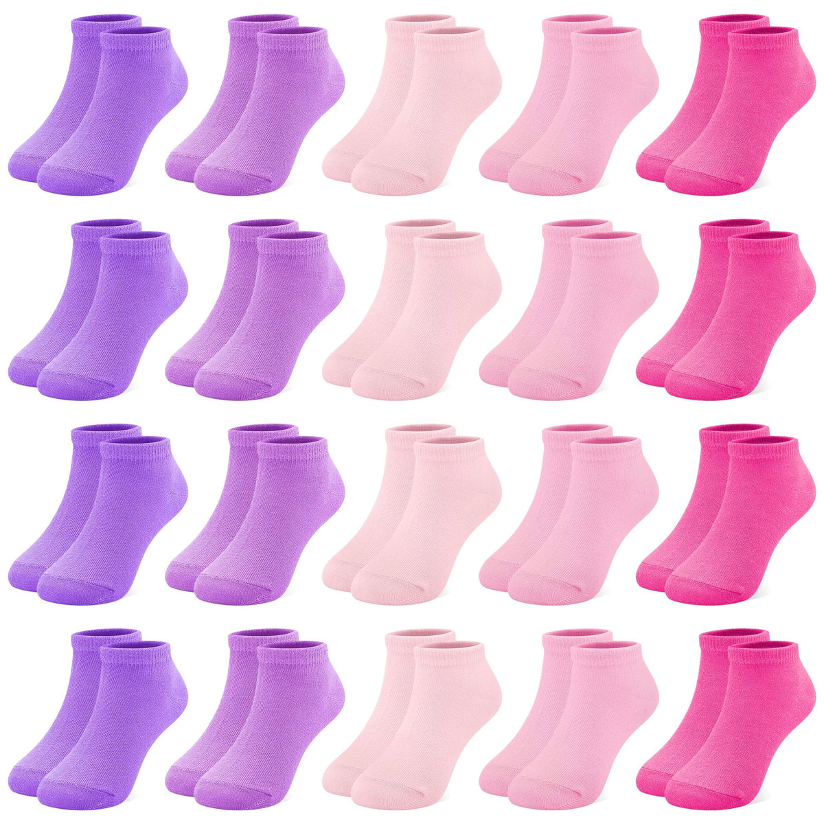 ZERULETS 20 Pairs Girls Socks, Toddler Kids Ankle Low Cut Socks Aged 1-13