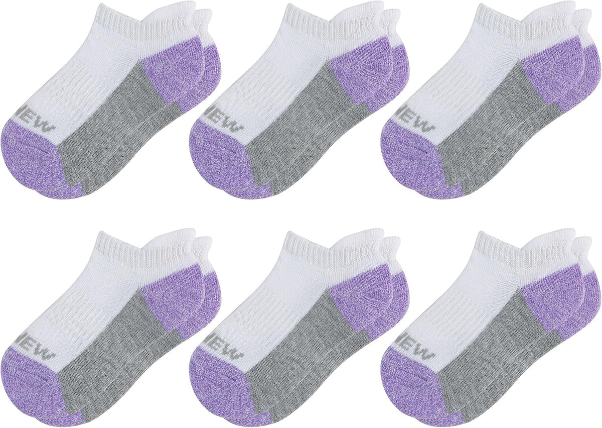 Sunew Baby and Toddler Socks, Boys Girls Cushioned Athletic Ankle/Low Cut Socks 6-Pair