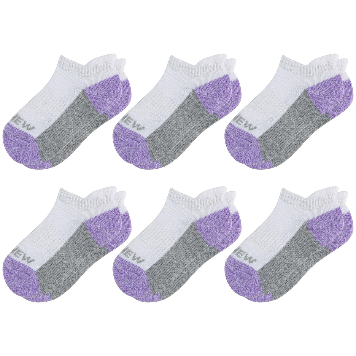 Sunew Baby and Toddler Socks, Boys Girls Cushioned Athletic Ankle/Low Cut Socks 6-Pair