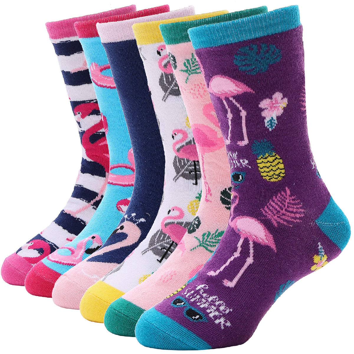 EBMORE Kids Girls Boys Socks Cotton Crew Cute Animal Pattern Fashion Fun Novelty Socks 6 Pack