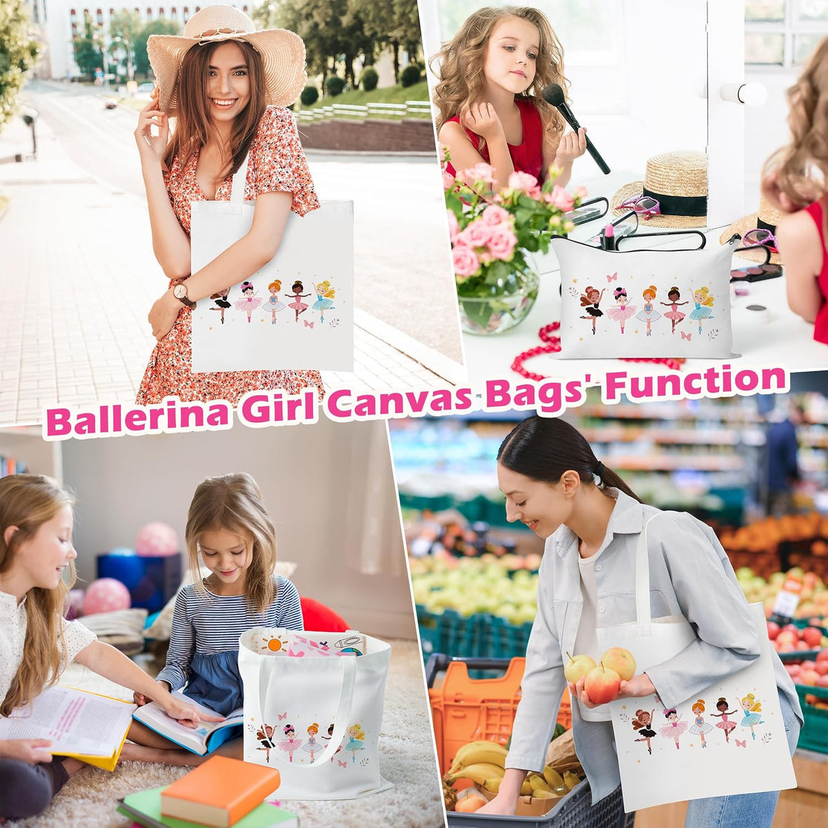 Y1tvei Ballet Canvas Bags Recital Gifts, Dance Girl Birthday Party Favors