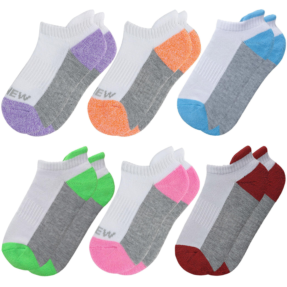 Sunew Baby and Toddler Socks, Boys Girls Cushioned Athletic Ankle/Low Cut Socks 6-Pair