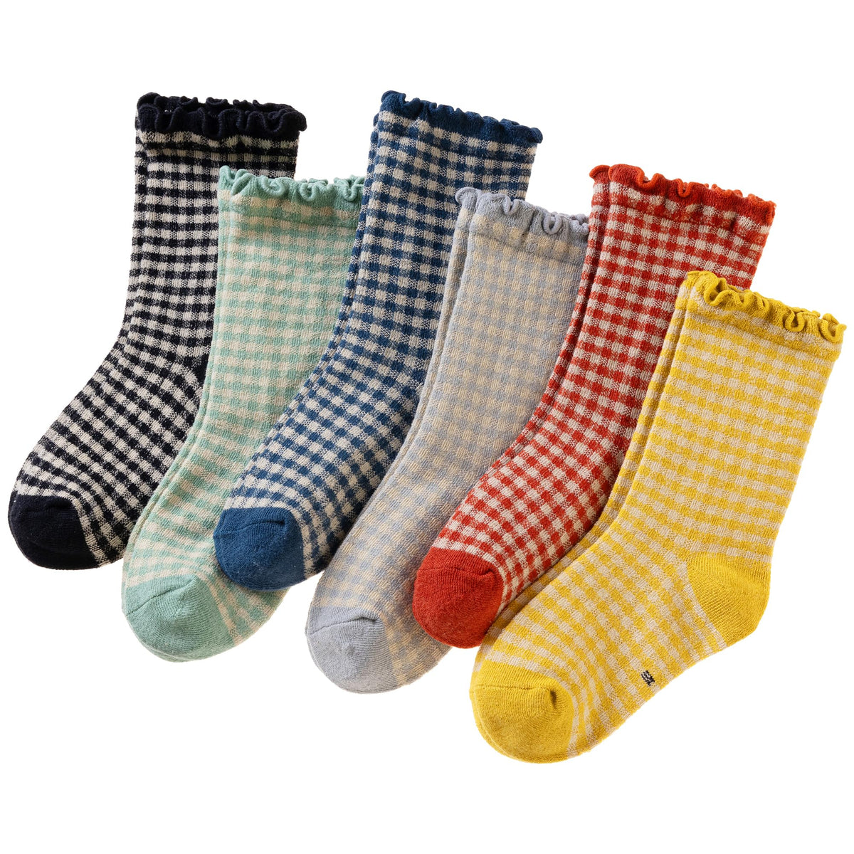 SeeyAN Girls Ruffle Socks Frilly Kids Crew Dress Cotton Soft Cute Toddler Socks 6 Pairs
